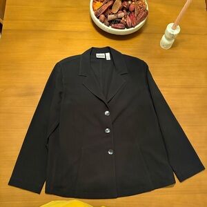 Chico's Black‎ Blazer with Silver Buttons